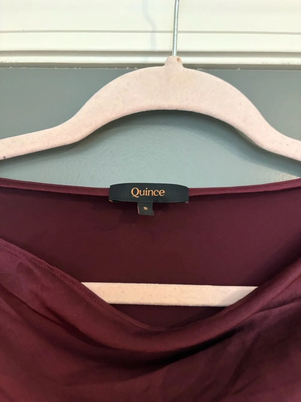 Quince 100% Washable Silk Long Sleeve Mini Dress Wine Red Size S - Picture 4 of 5